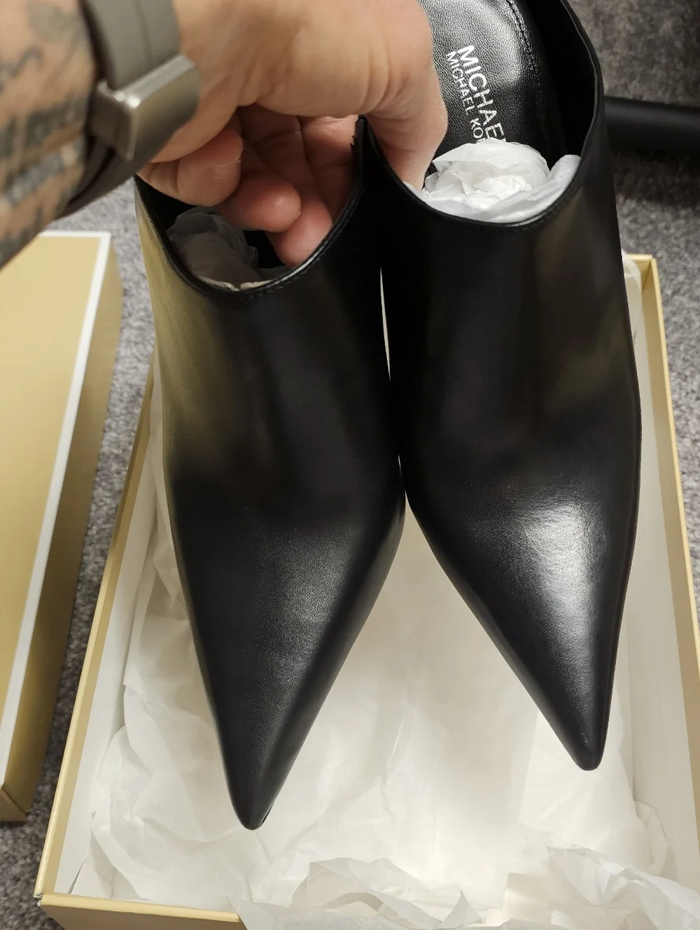New Michael Kors Halle Leather Mule Pump Sz 7 - Picture 5 of 8